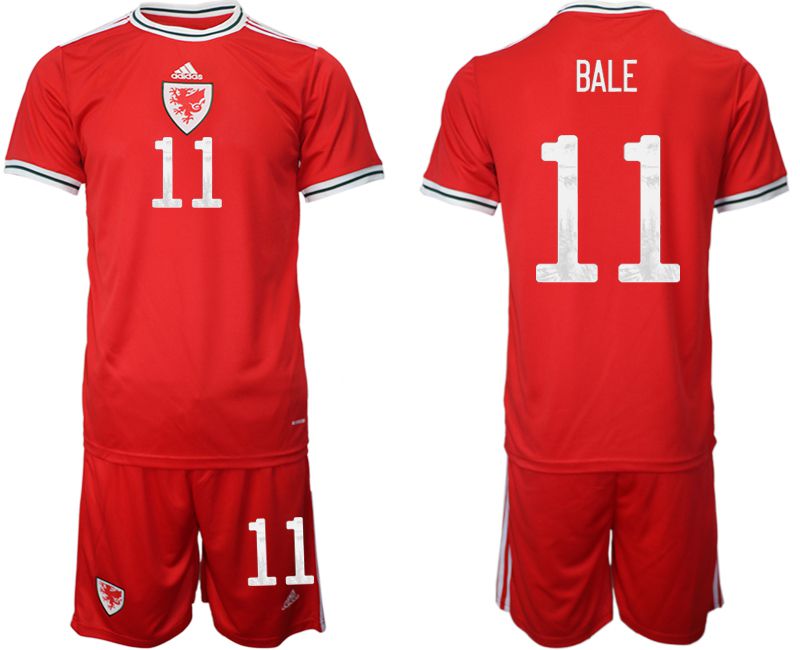 Men 2022 World Cup National Team Welsh home red #11 Soccer Jersey->welsh jersey->Soccer Country Jersey